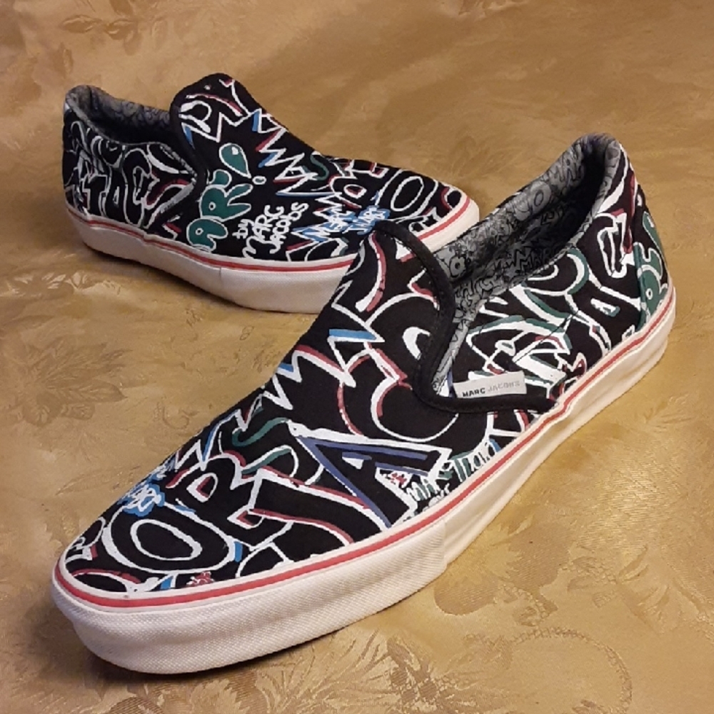 Vans Black Multicolor Slip-On Sneakers